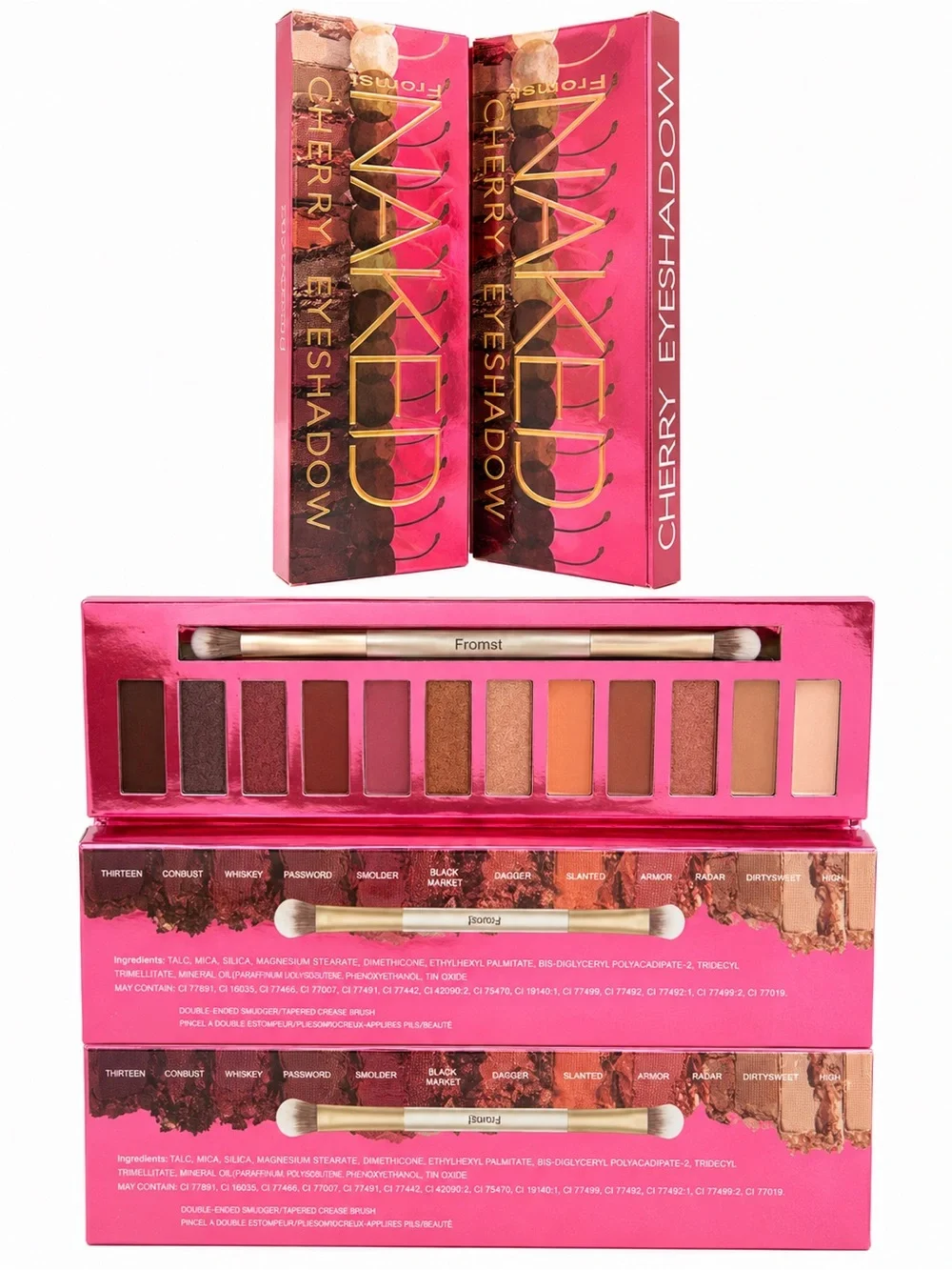 Pink Naked Cherry Eyeshadow Palette - 12-Color Pink & Warm Tones